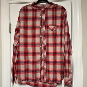MENS:Red Plaid Button Down Shirt! Size:XL